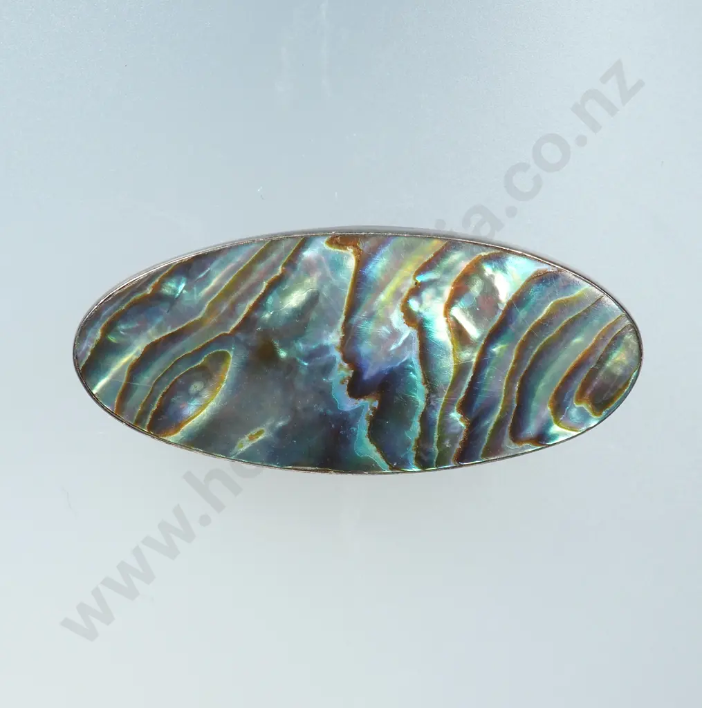 Vintage Sterling Silver And Paua Shell Brooch Image 1++