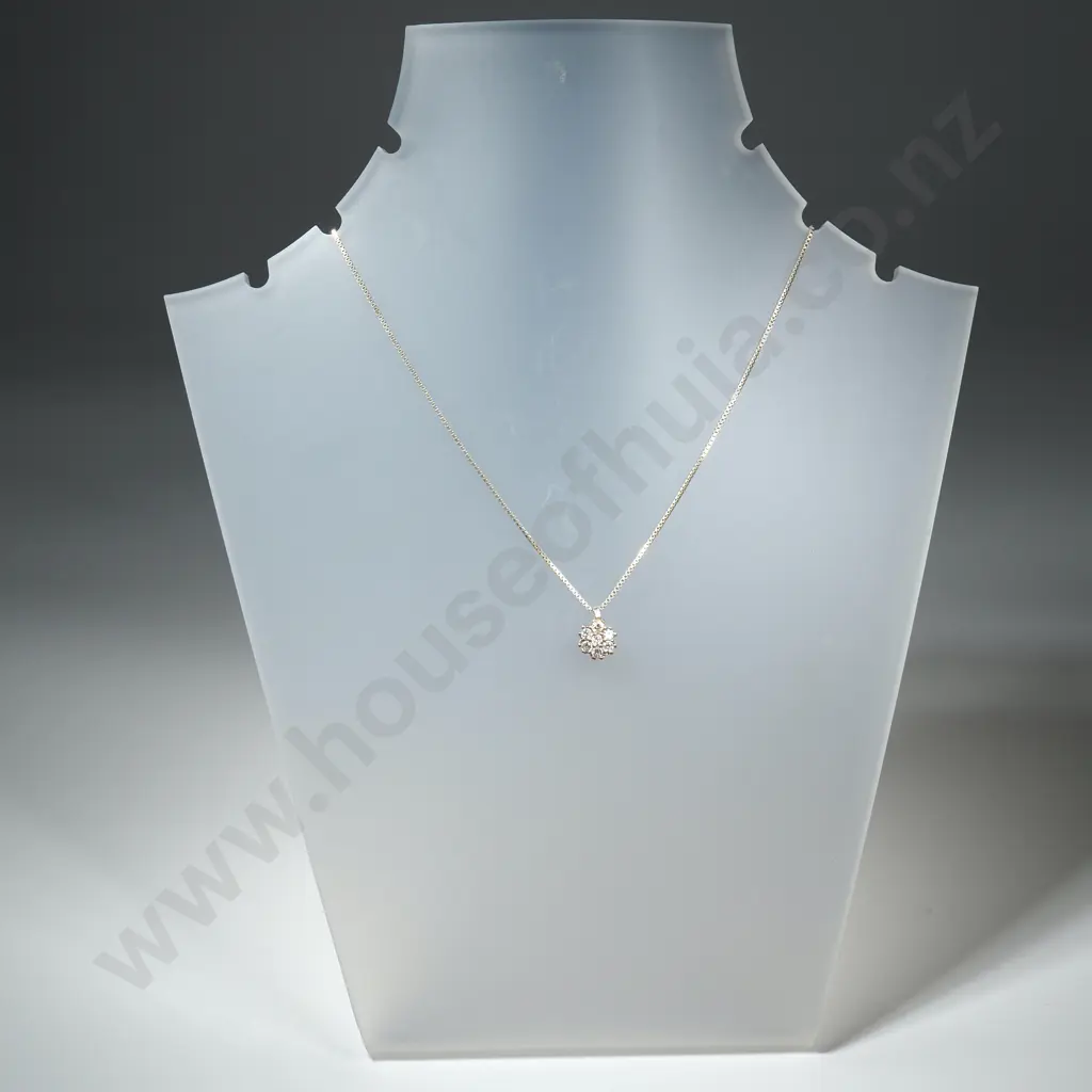 Modern Sterling Silver Stone Set Pendant With Sterling Silver Chain Image 1++