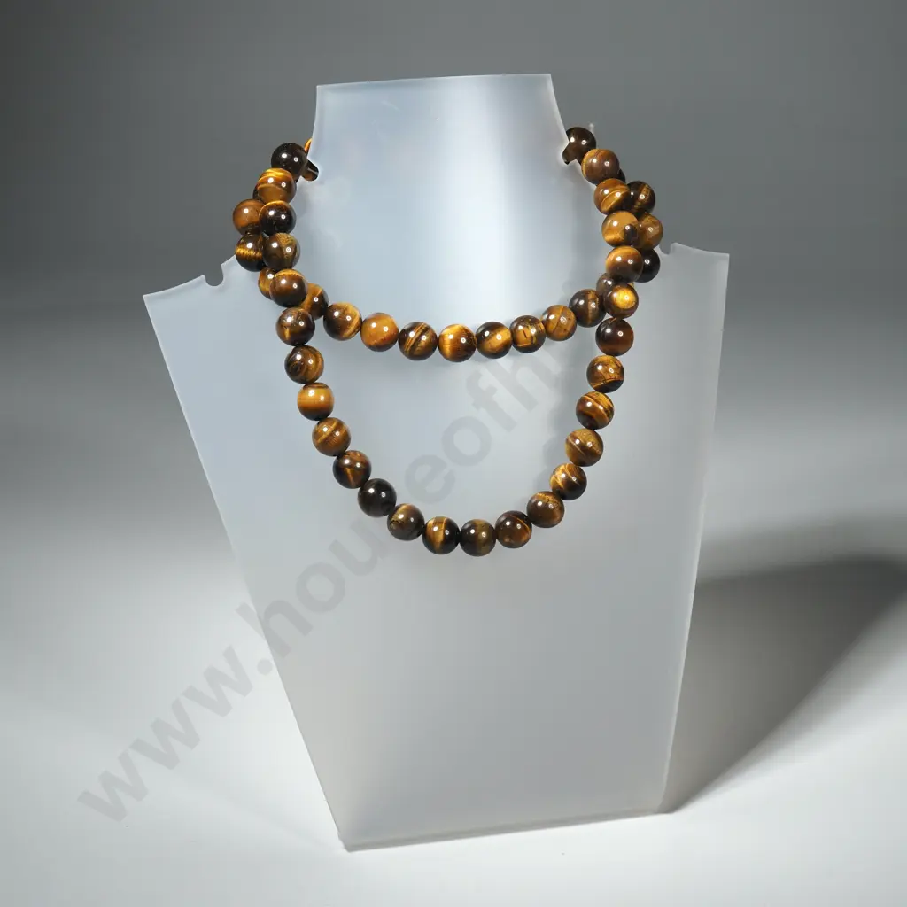 Tiger Eye Beaded Necklace Image 1++