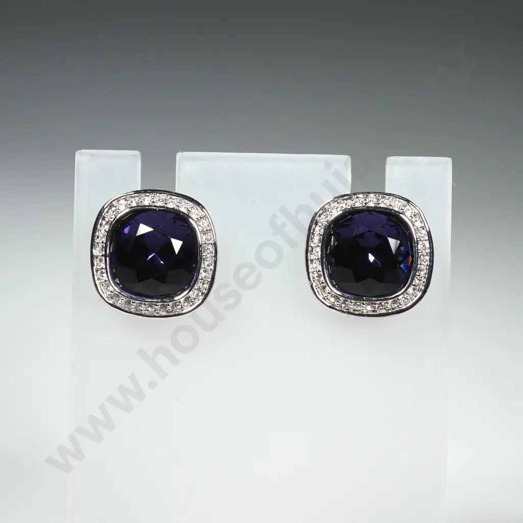Costume Purple Stone Earrings Image 1++