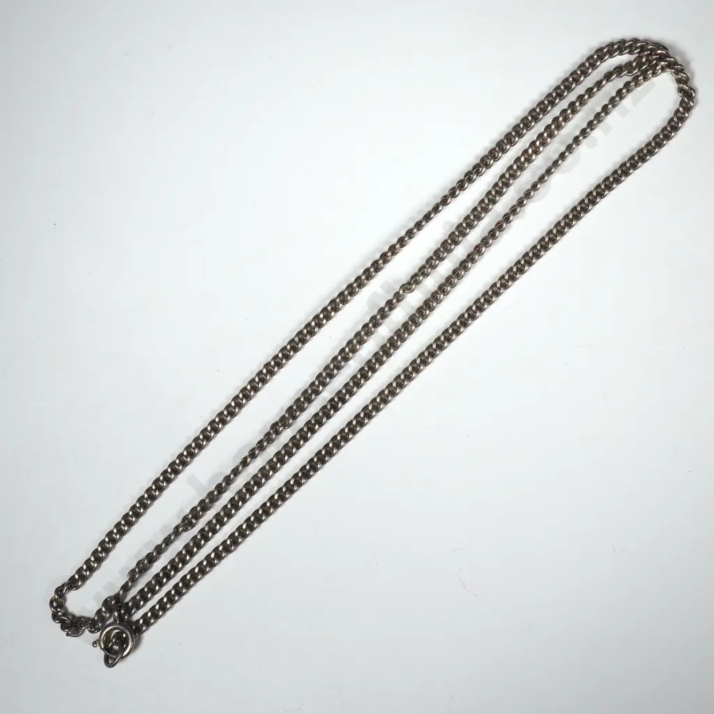 Sterling Silver Rounded Curb Link Necklace Image 1++