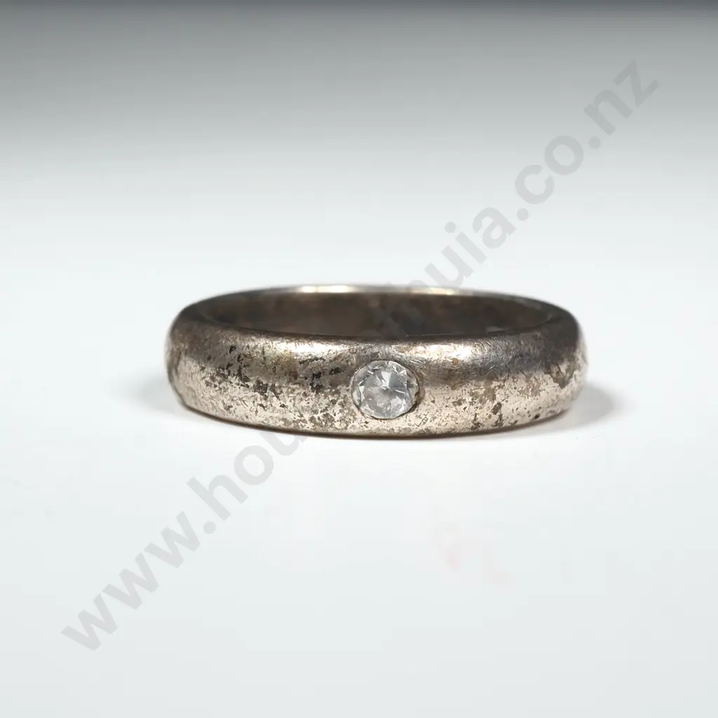 Sterling Silver White Stone Set Ring Image 1++