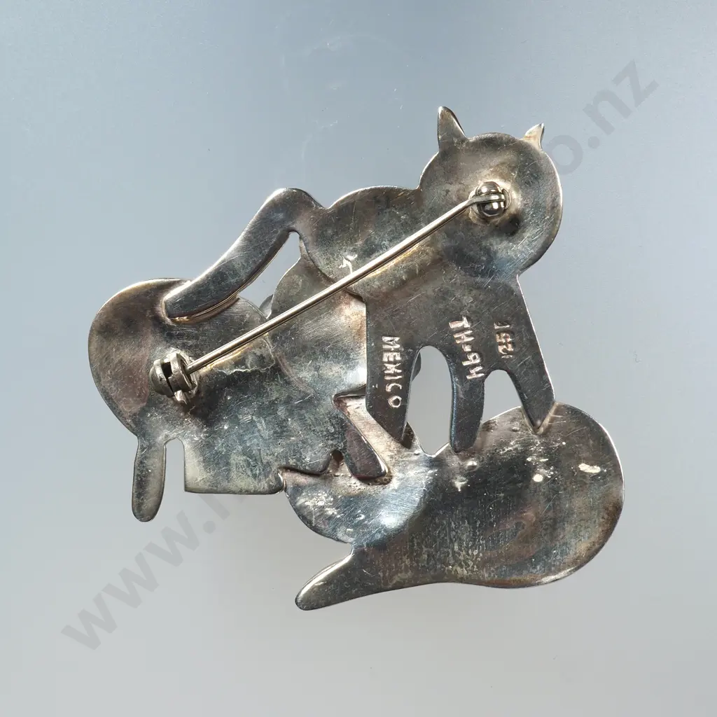 Sterling Silver Cat Brooch Image 1++