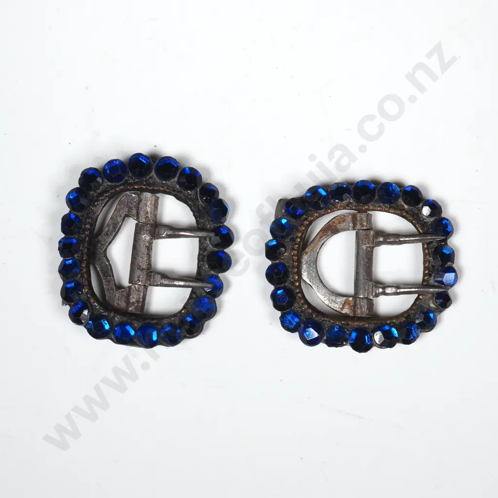 Pair of Georgian Blue Gem Shoe Buckles Image 1++
