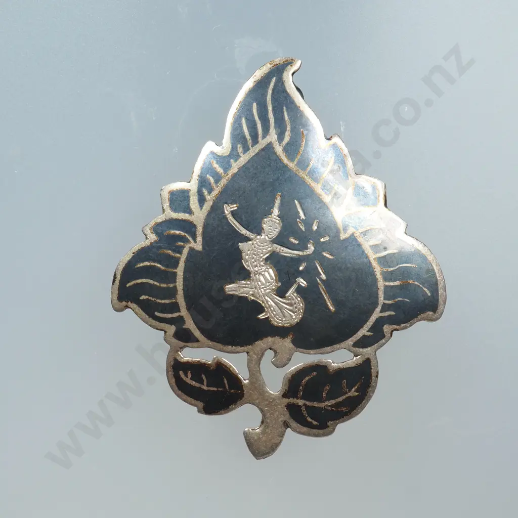Sterling Silver Enamel Siam Brooch Image 1++