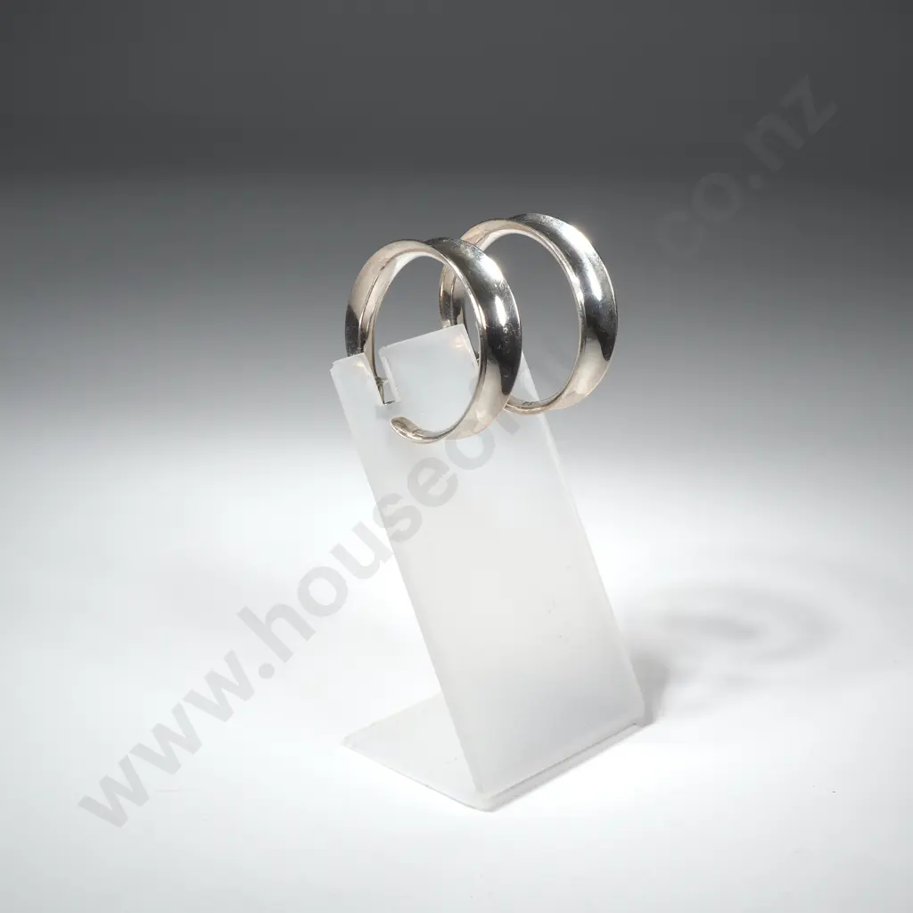 Large Sterling Silver Hoop Earrings Image 1++