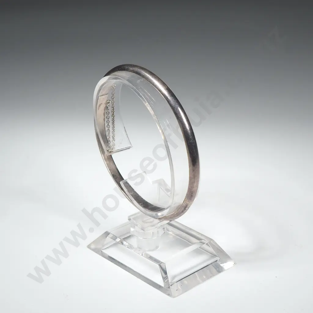Plain Sterling Silver Snap Bangle Image 1++