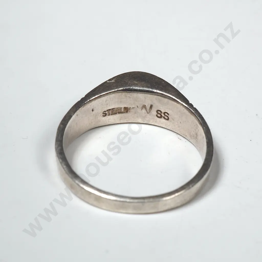 Modern Sterling Silver And Turquoise Enamel Ring Image 1++