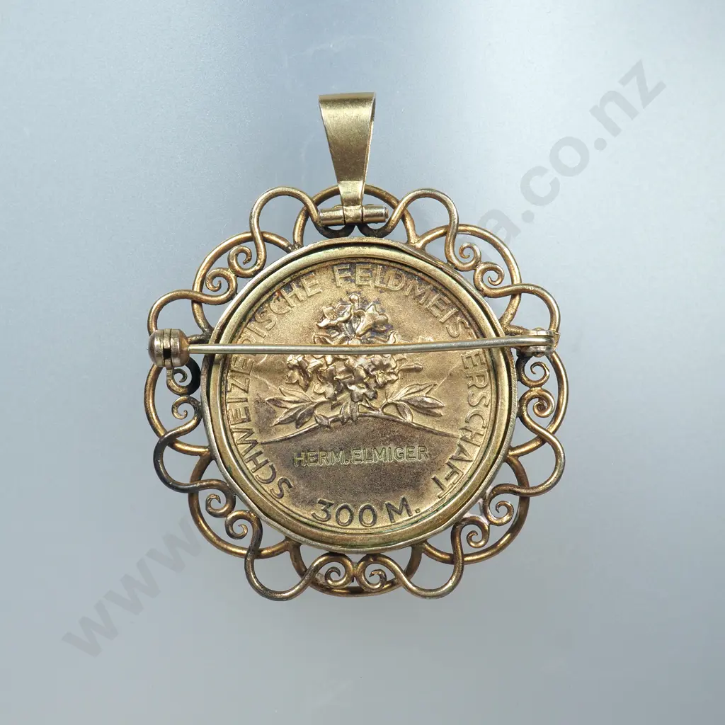 Vintage Sterling Silver Mounted Ivory Pendant With Sterling Silver Chain Image 1++