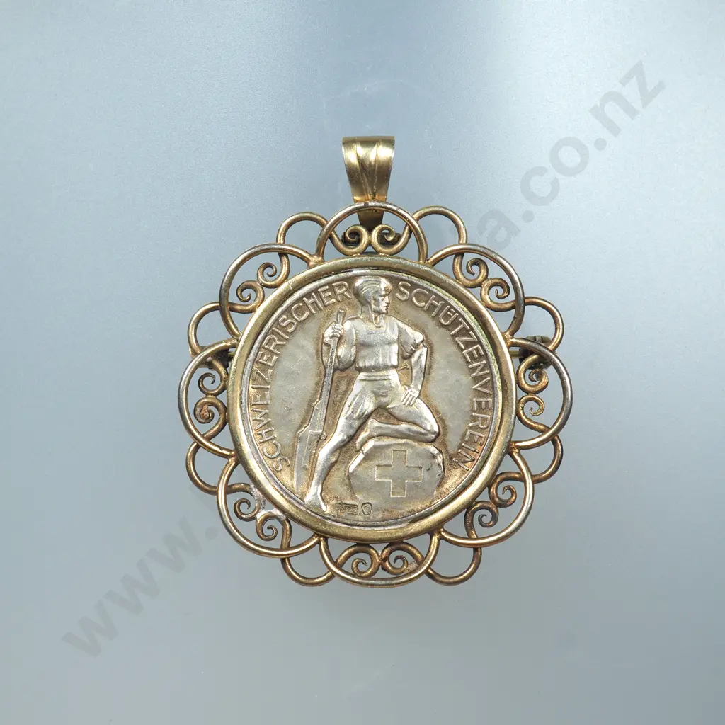 Vintage Sterling Silver Mounted Ivory Pendant With Sterling Silver Chain Image 1++