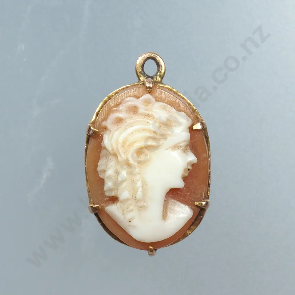 Small 9ct Gold Cameo Pendant Image 1++