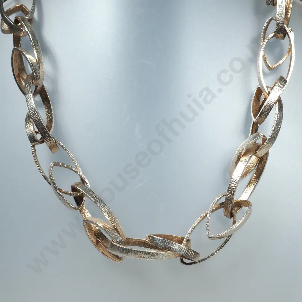 Heavy Modern Sterling Silver Fancy Necklace Image 1++
