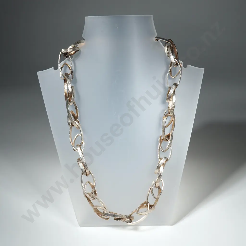 Heavy Modern Sterling Silver Fancy Necklace Image 1++