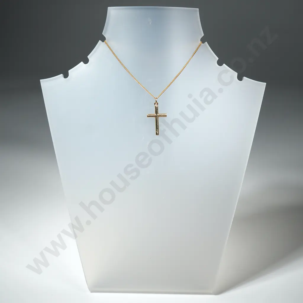 9ct Gold Cross w G/P Chain Image 1++