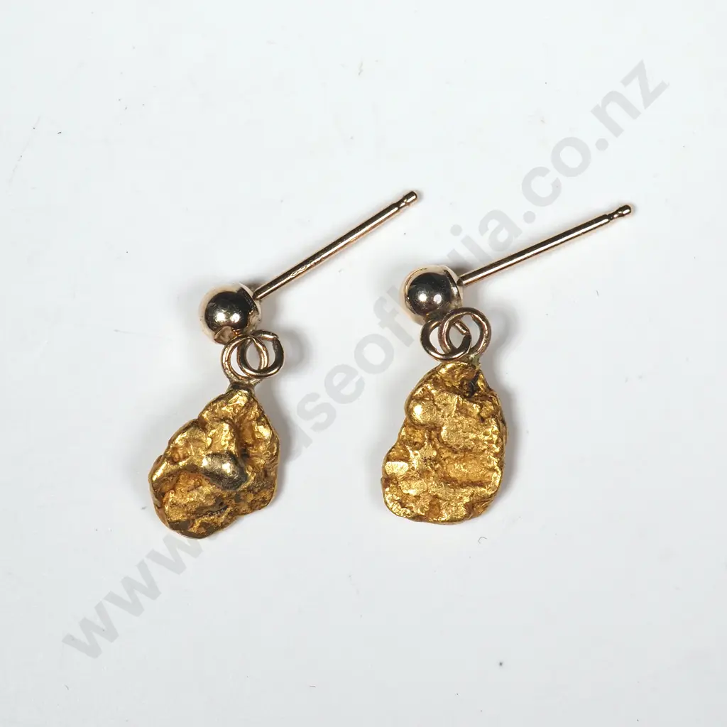 Gold Nugget Earrings Image 1++