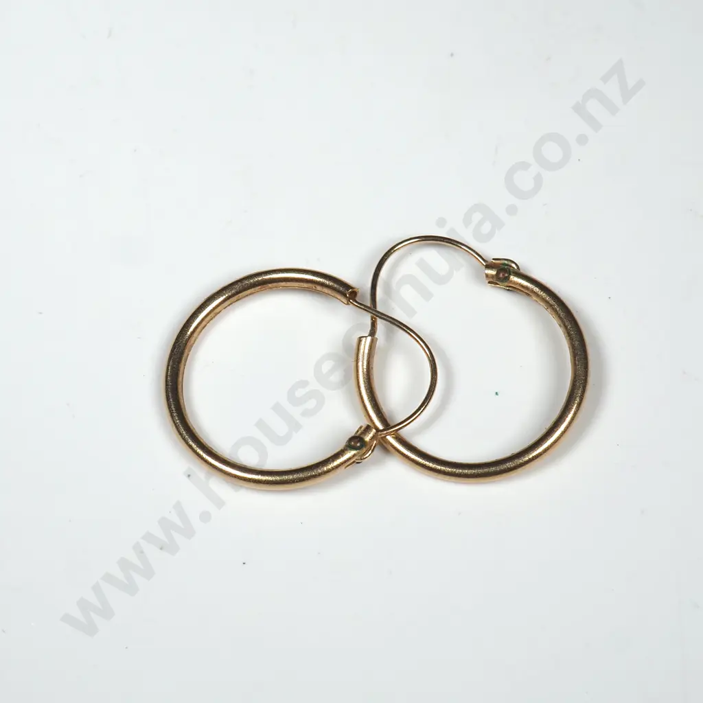 Rolled Gold Hoop Earrings Image 1++