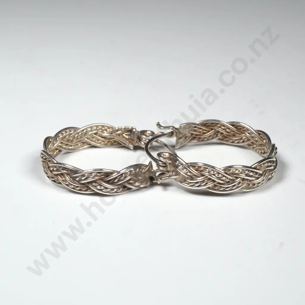 Pair of White Metal Earrings Image 1++
