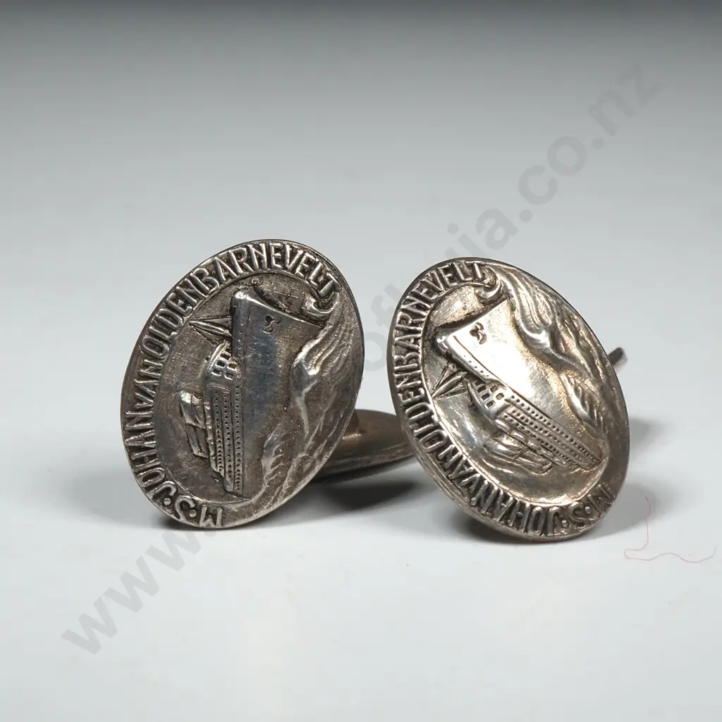 Vintage European Ship Cufflinks Image 1++