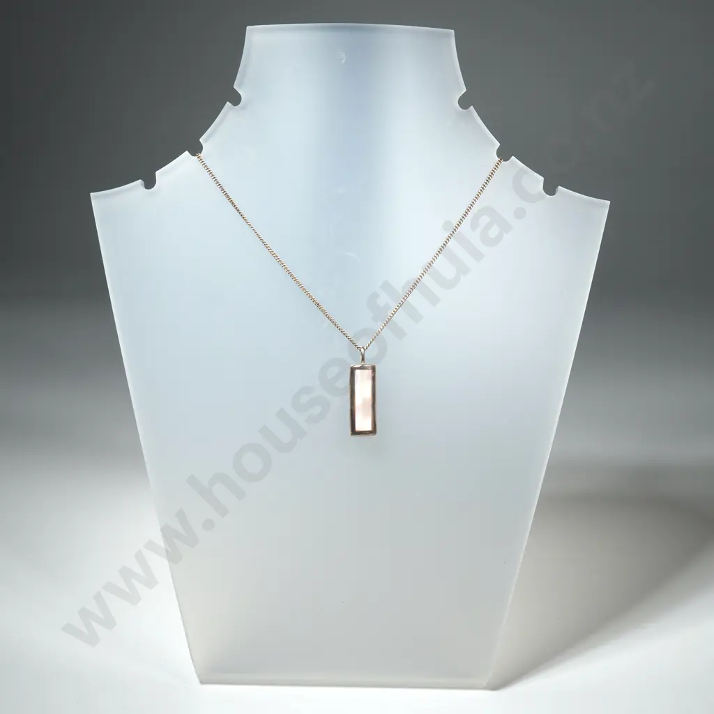 Modern Sterling Silver Enamel Set Pendant With Sterling Silver Chain Image 1++
