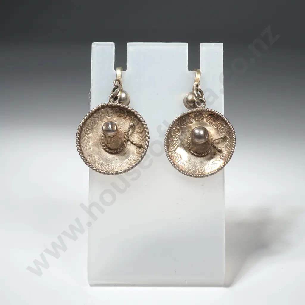 Sterling Silver Sombrero Earrings Image 1++
