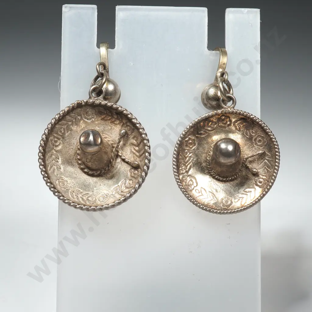 Sterling Silver Sombrero Earrings Image 1++