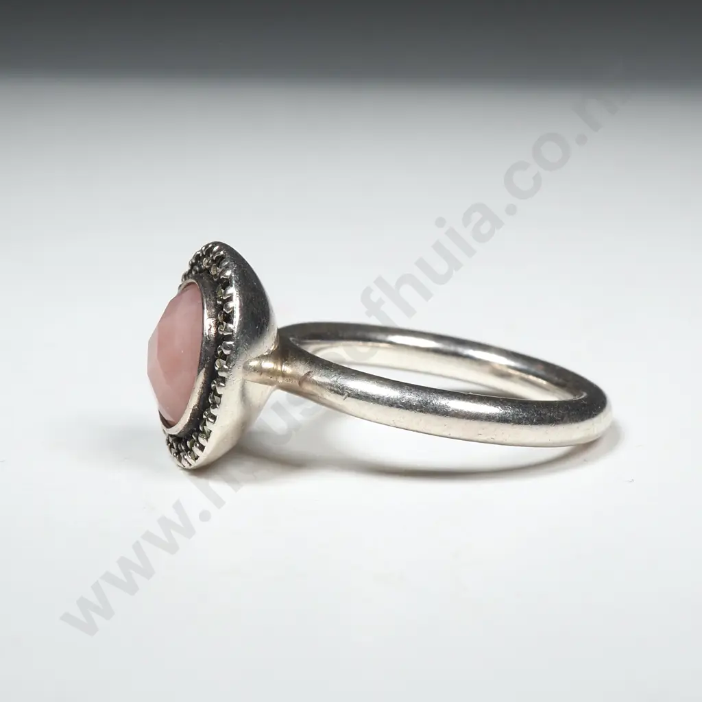 Modern Sterling Silver And Stone Set Ring Image 1++