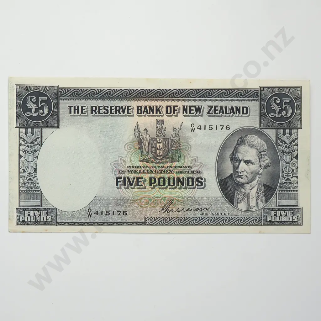 WILSON 5 POUNDS BANKNOTE ND(1955-56) P.160b EXTREMELY FINE CV$450 Image 1++