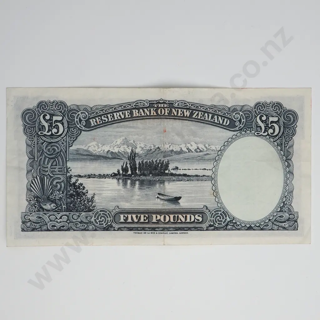 WILSON LAST PREFIX 5 POUNDS BANKNOTE ND(1955-56) P.160b VERY FINE CV$400 Image 1++