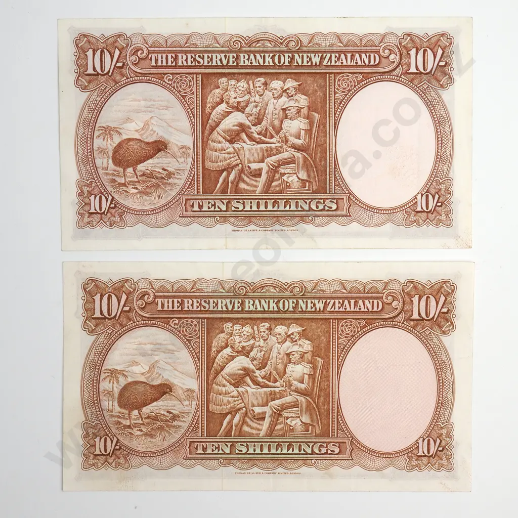 FLEMING 2X 10 SHILLINGS BANKNOTES EXTREMELY FINE Image 1++