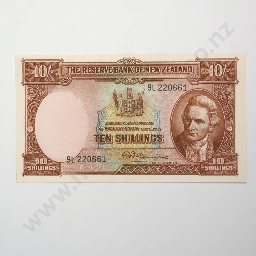 10 SHILLINGS, FLEMING SIGNATURE, PREFIX 9L ( LAST ISSUED PREFIX OF SIGNATURE ), UNCIRCULATED Image 1++