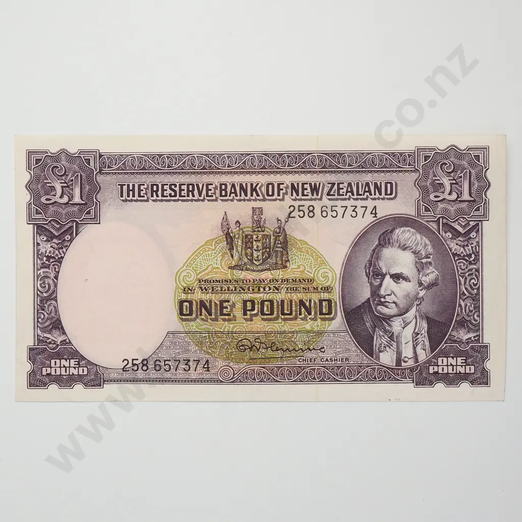 FLEMING 1 POUND BANKNOTE ND(1956-67) P.159d Almost UNCIRCULATED CV$130 Image 1++
