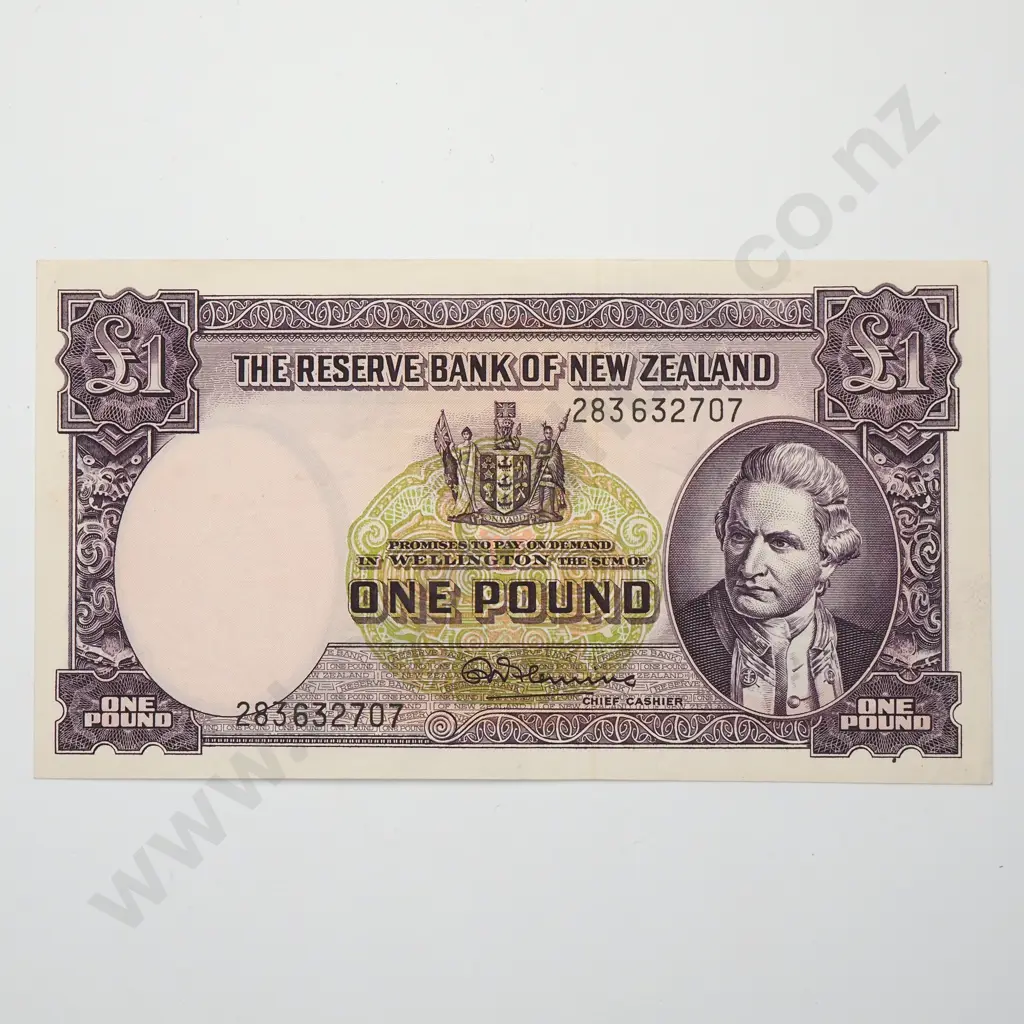 FLEMING 1 POUND BANKNOTE ND(1956-67) P.159d Almost UNCIRCULATED CV$130 Image 1++