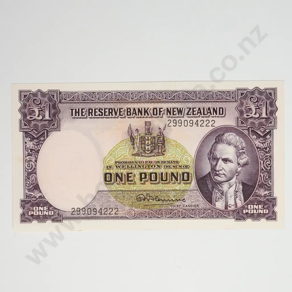 1 POUND, FLEMING SIGNATURE, PREFIX 299, UNCIRCULATED Image 1++