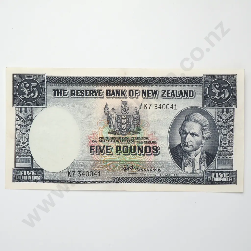 FLEMING 5 POUNDS BANKNOTE ND(1956-67) P.160d Almost UNCIRCULATED CV$300 Image 1++