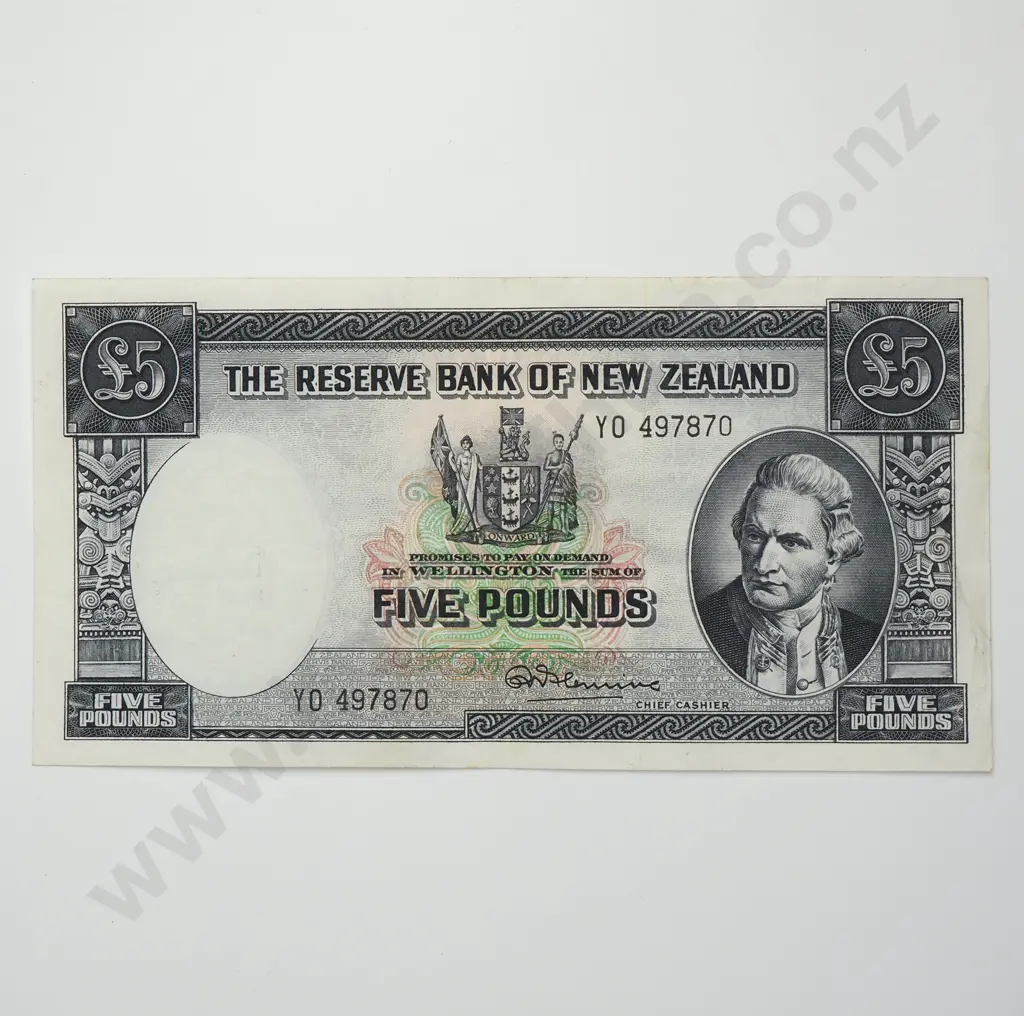 FLEMING 5 POUNDS BANKNOTE ND(1956-67) P.160d EXTREMELY FINE CV$175 Image 1++