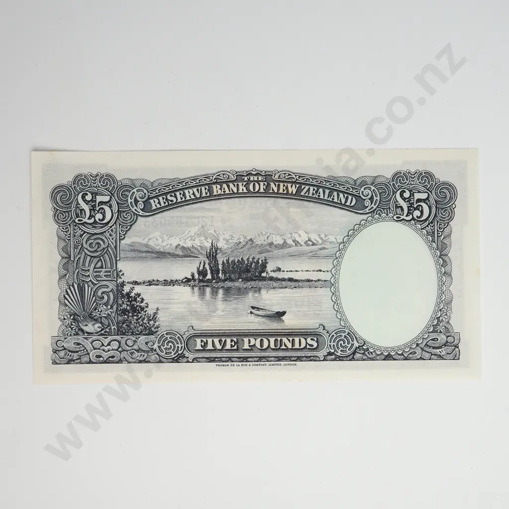 5 POUNDS, FLEMING SIGNATURE, PREFIX 12L, ( LAST ISSUED PREFIX OF SIGNATURE ), UNCIRCULATED Image 1++