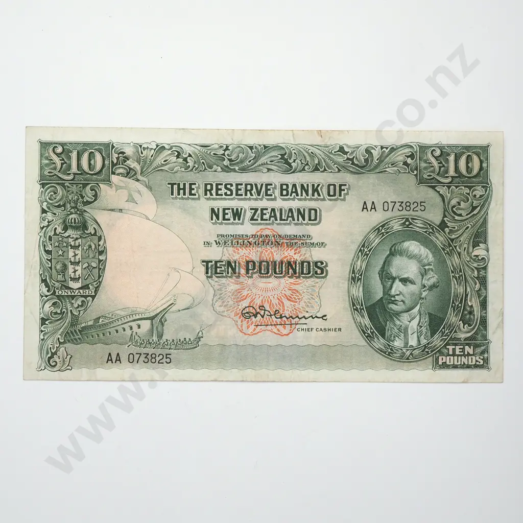FLEMING 1ST PREFIX 10 POUNDS BANKNOTE ND(1956-67) P.161c FINE CV$250 Image 1++
