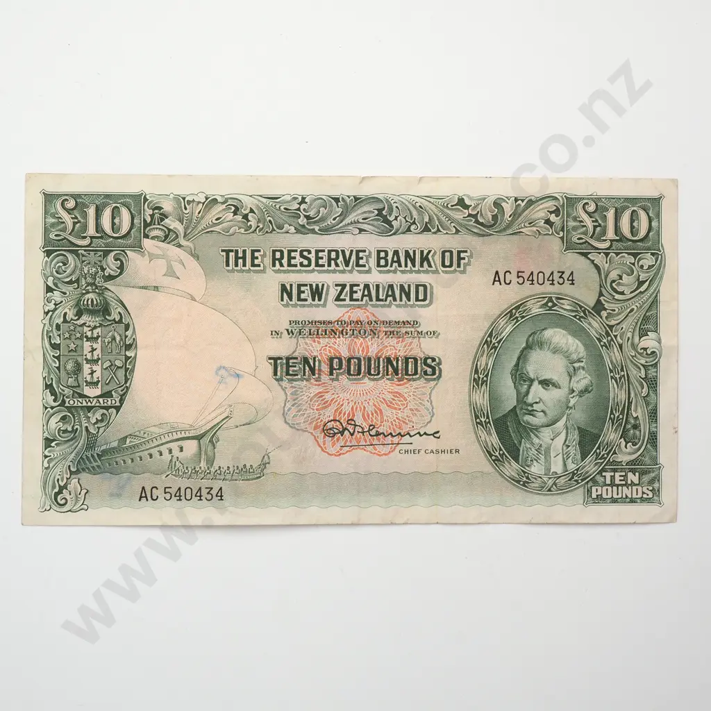 10 POUNDS, FLEMING SIGNATURE, PREFIX AC, FINE ( PEN MARK ) Image 1++
