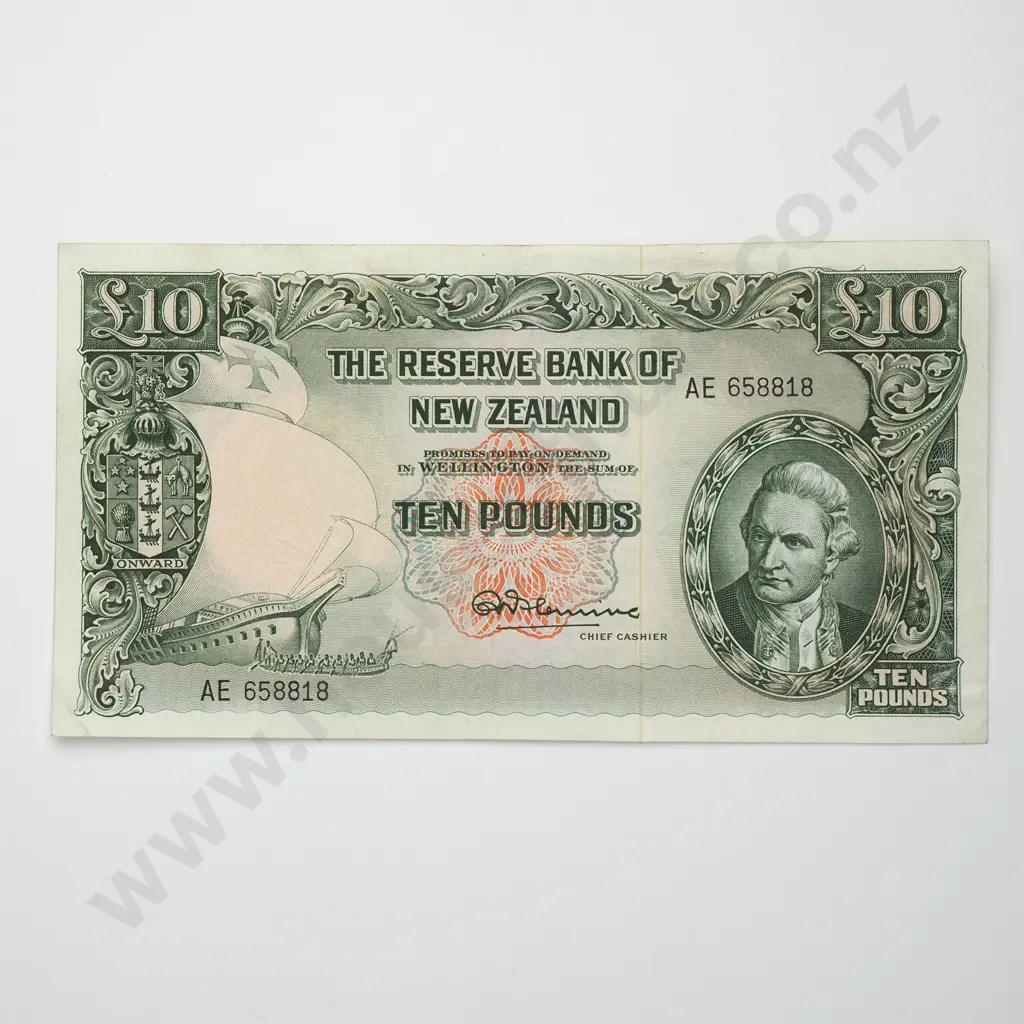 FLEMING 10 POUNDS BANKNOTE ND(1956-67) P.161d EXTREMELY FINE CV$500 Image 1++