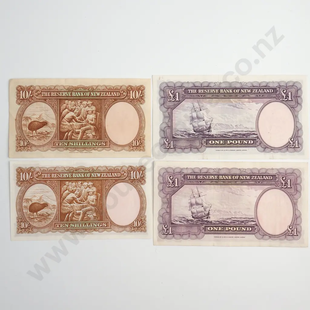 2 X 10 SHILLINGS, PREFIX 8C aUNC, PREFIX 9L EXTREMELY FINE, 2 X 1 POUND, PREFIX 177 VERY FINE, PREFIX 284 EXTREMELY FINE Image 1++