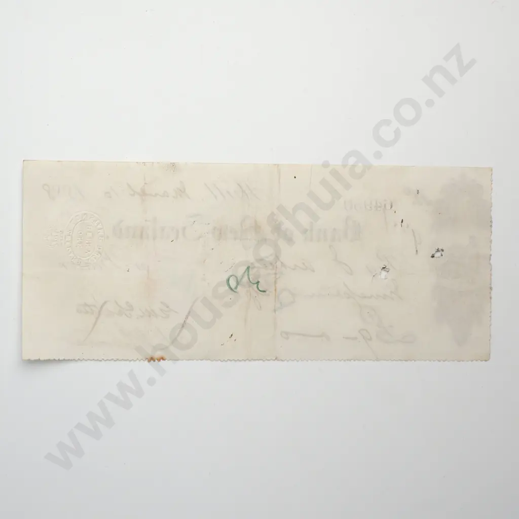 1888 Bank of New Zealand Cheque Image 1++
