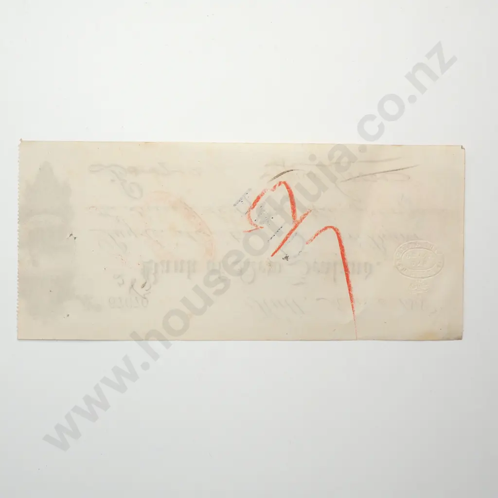 1888 Bank of New Zealand Cheque Image 1++