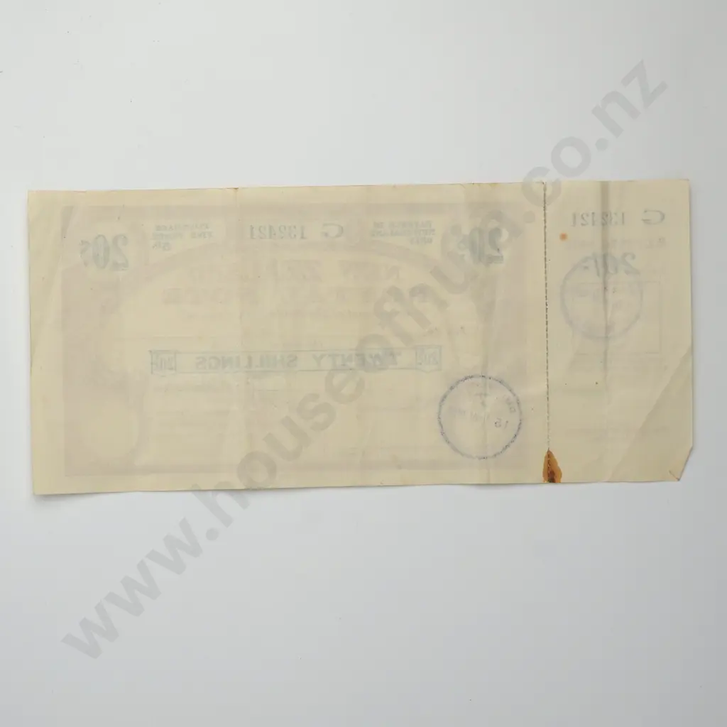POSTAL NOTE 20 SHILLINGS BANKNOTE 15.11.1958 H.PN7E-39 VERY FINE CV$125 Image 1++