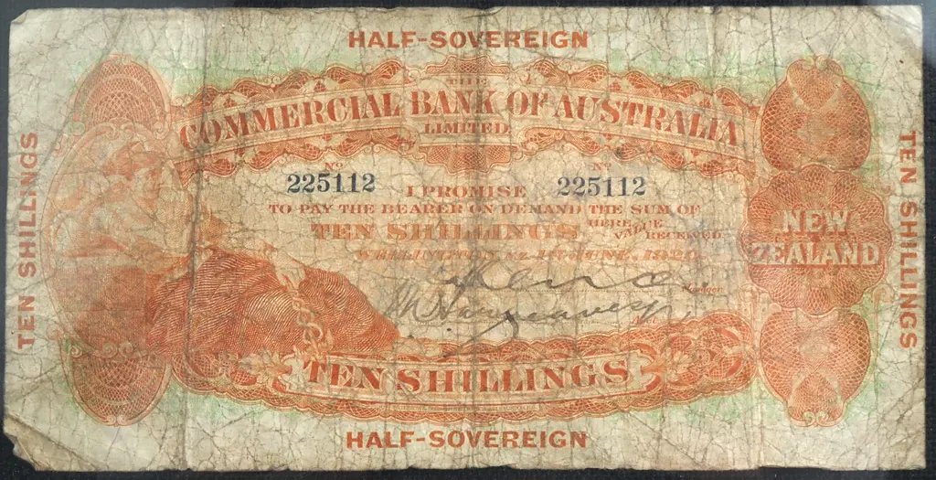 Framed Commercial Bank of Australia Two 10 Shillings 1929 & One Pound 1917 Image 1++