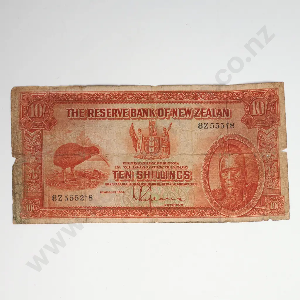 10 SHILLINGS, LEFEAUX SIGNATURE, 8Z PREFIX, GOOD Image 1++
