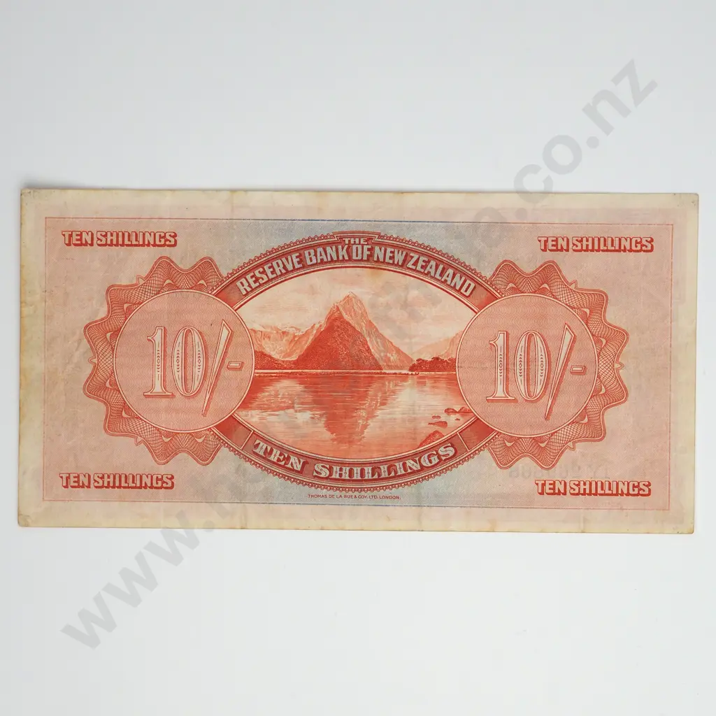 LEFEAUX LAST PREFIX 10 SHILLINGS BANKNOTE 1.8.1934 P.154 Good FINE CV$800 Image 1++