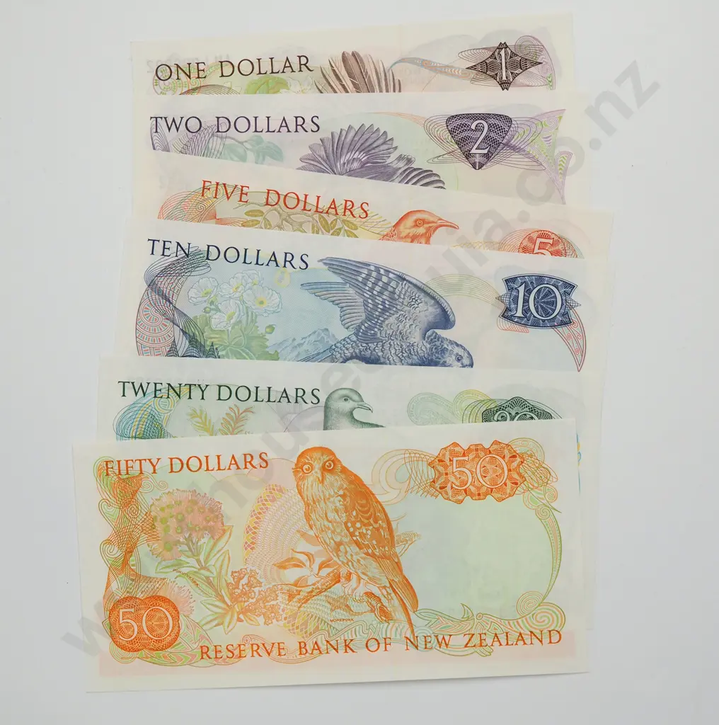 BRASH SAME NUMBERED SET $1-$50 BANKNOTES ND(1989-92) P.169c-174b UNCIRCULATED $1400 Image 1++