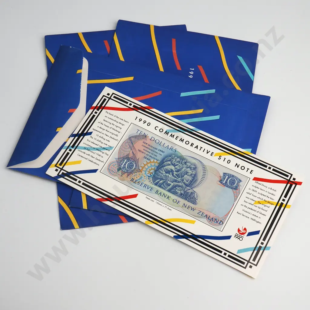 3 X CONSECUTIVELY NUMBERED 10 DOLLARS IN FOLDERS, BRASH SIGNATURE 1990, PREFIXES BBB Image 1++