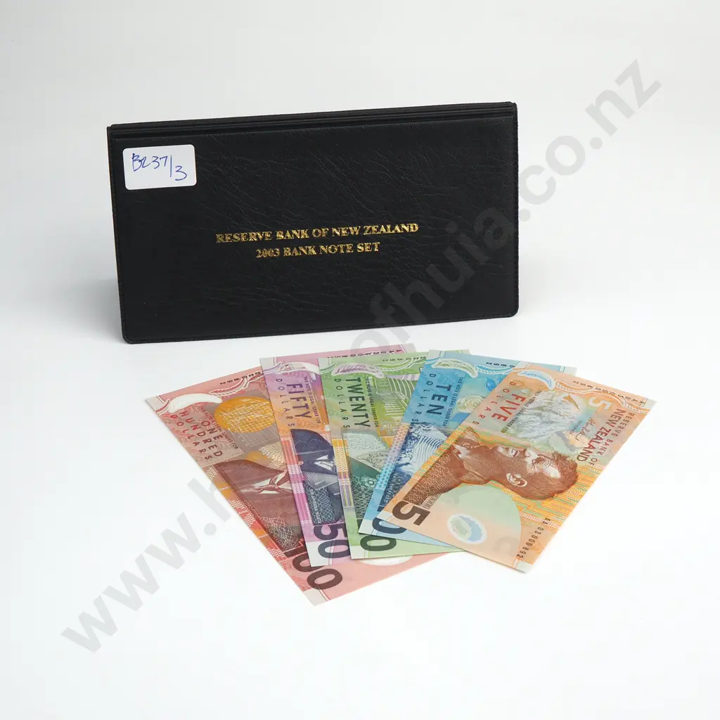 2003 NEW ZEALAND UNCIRCULATED BANKNOTE SET $5 $100 BOLLARD / BRASH TYPE IV AA03 Image 1++