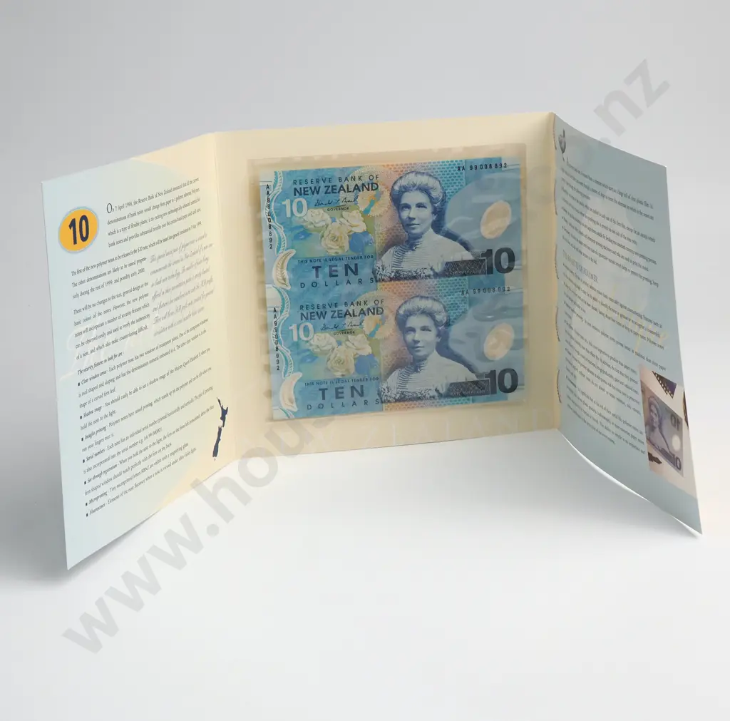 BRASH UNCUT PAIR 10 DOLLARS BANKNOTES ND(1999) P.CS186a UNCIRCULATED CCV$75 Image 1++